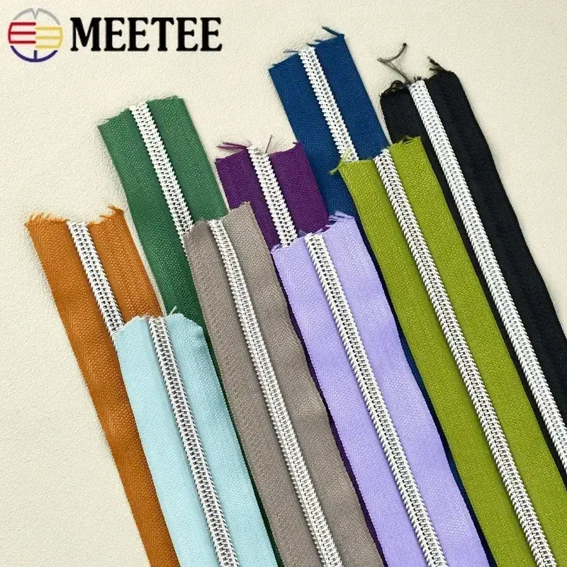 1-10M 5# Nylon Zippers Tape for Bag Rolls Plasic Zips By The Meter Shoes Garments Zipper Repair Kit DIY Replacement Accessories