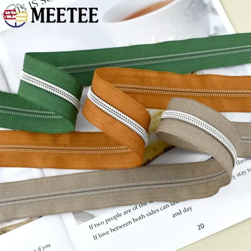 1-10M 5# Nylon Zippers Tape for Bag Rolls Plasic Zips By The Meter Shoes Garments Zipper Repair Kit DIY Replacement Accessories