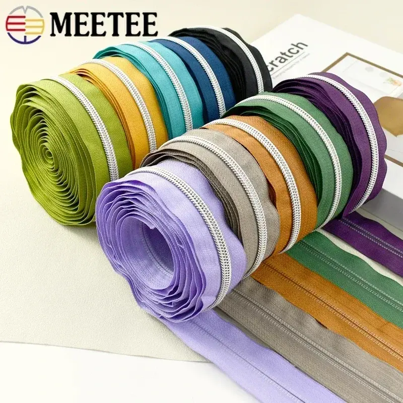 1-10M 5# Nylon Zippers Tape for Bag Rolls Plasic Zips By The Meter Shoes Garments Zipper Repair Kit DIY Replacement Accessories
