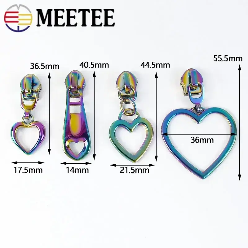 5-50Pcs 5# Zipper Slider For Nylon Zippers Tape Heart Zips Sliders Head Bag Shoes Zip Pull Repair Kits DIY Sewing Accessories