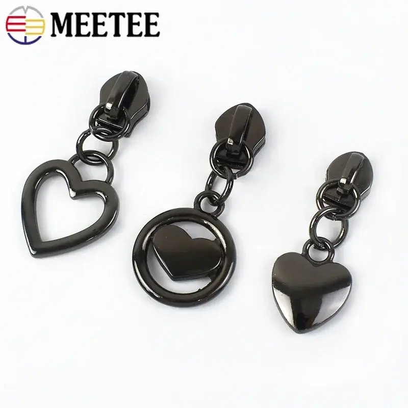 5-50Pcs 5# Zipper Slider For Nylon Zippers Tape Heart Zips Sliders Head Bag Shoes Zip Pull Repair Kits DIY Sewing Accessories