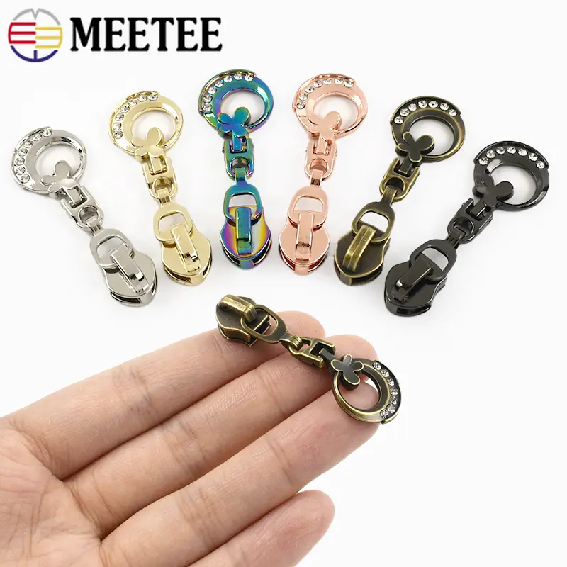 Meetee 5-30Pcs 5# Nylon Zipper Sliders Bags Pocket Zippers Heads Clothes Zip Pull Repair Kits DIY Replacement Sewing Accessories