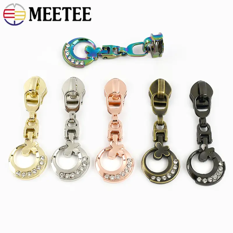 Meetee 5-30Pcs 5# Nylon Zipper Sliders Bags Pocket Zippers Heads Clothes Zip Pull Repair Kits DIY Replacement Sewing Accessories