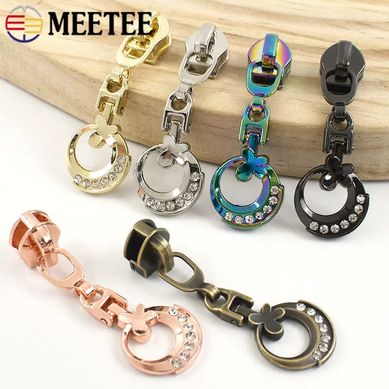 Meetee 5-30Pcs 5# Nylon Zipper Sliders Bags Pocket Zippers Heads Clothes Zip Pull Repair Kits DIY Replacement Sewing Accessories