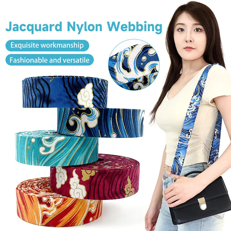 5Yards 10mm/25mm/40mm Jacquard Ribbon Bags Strap Decoration Band Clothes Headwear Lace Dog Collar Webbing DIY Sewing Accessories