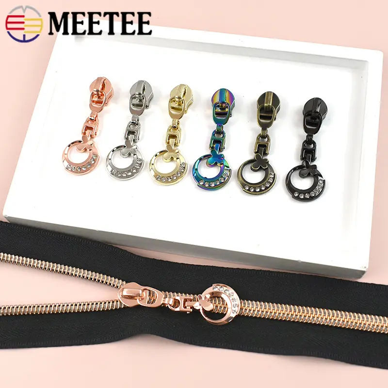 Meetee 5-30Pcs 5# Nylon Zipper Sliders Bags Pocket Zippers Heads Clothes Zip Pull Repair Kits DIY Replacement Sewing Accessories