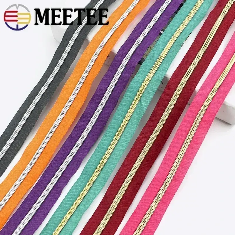 3/5/10M 5# Plastic Zippers By The Meter + Zipper Sliders Coil Zip Pulls Jacket Zips Repair Kit DIY Garment Sewing Accessories