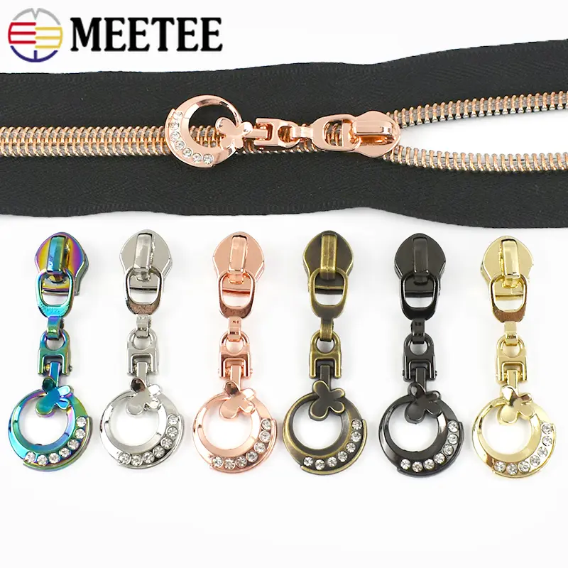Meetee 5-30Pcs 5# Nylon Zipper Sliders Bags Pocket Zippers Heads Clothes Zip Pull Repair Kits DIY Replacement Sewing Accessories