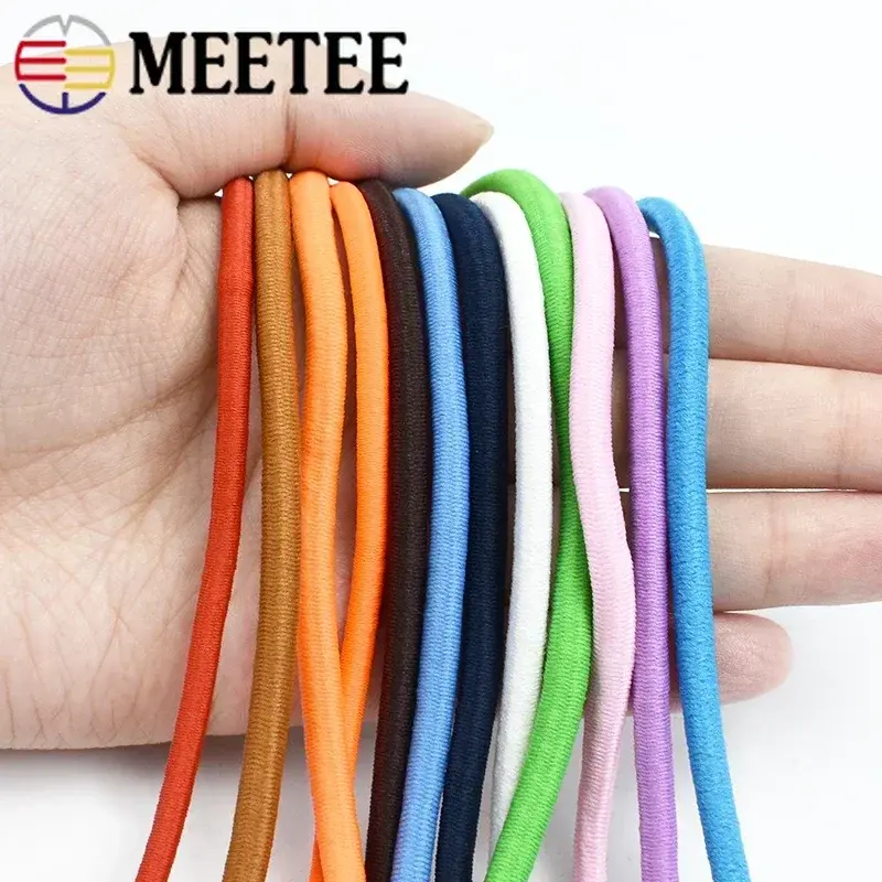 3/5/10M 4.5mm-5mm Elastic Band for Hair Round Rubber Bands Ropes Headwear Pant Belt Cord DIY Germnet Sewing AccessorIes