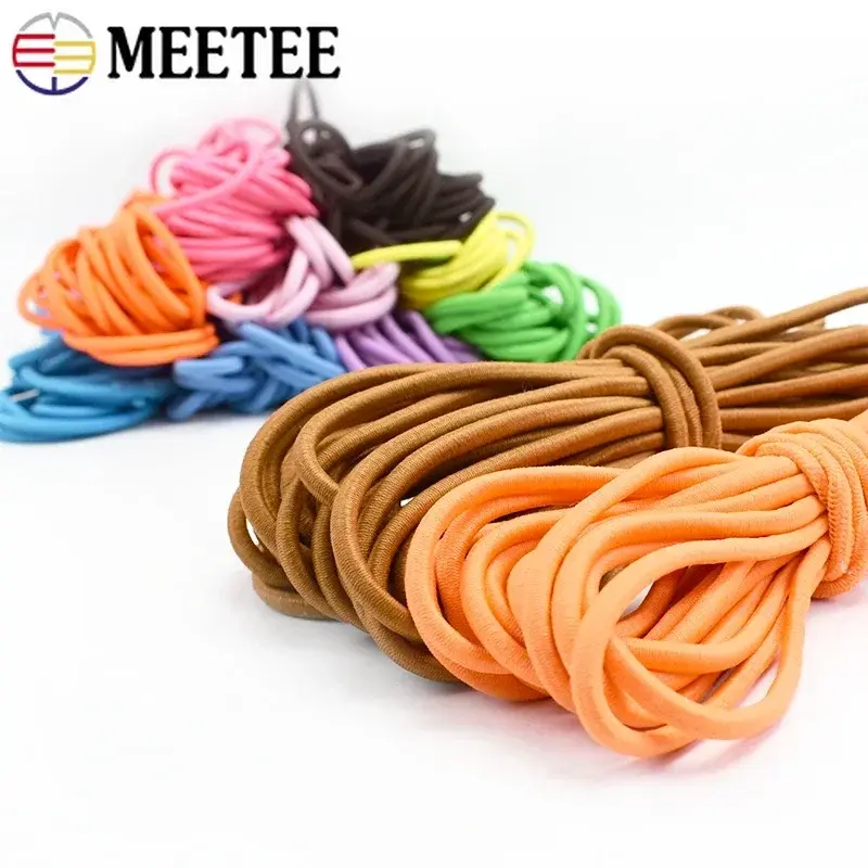 3/5/10M 4.5mm-5mm Elastic Band for Hair Round Rubber Bands Ropes Headwear Pant Belt Cord DIY Germnet Sewing AccessorIes