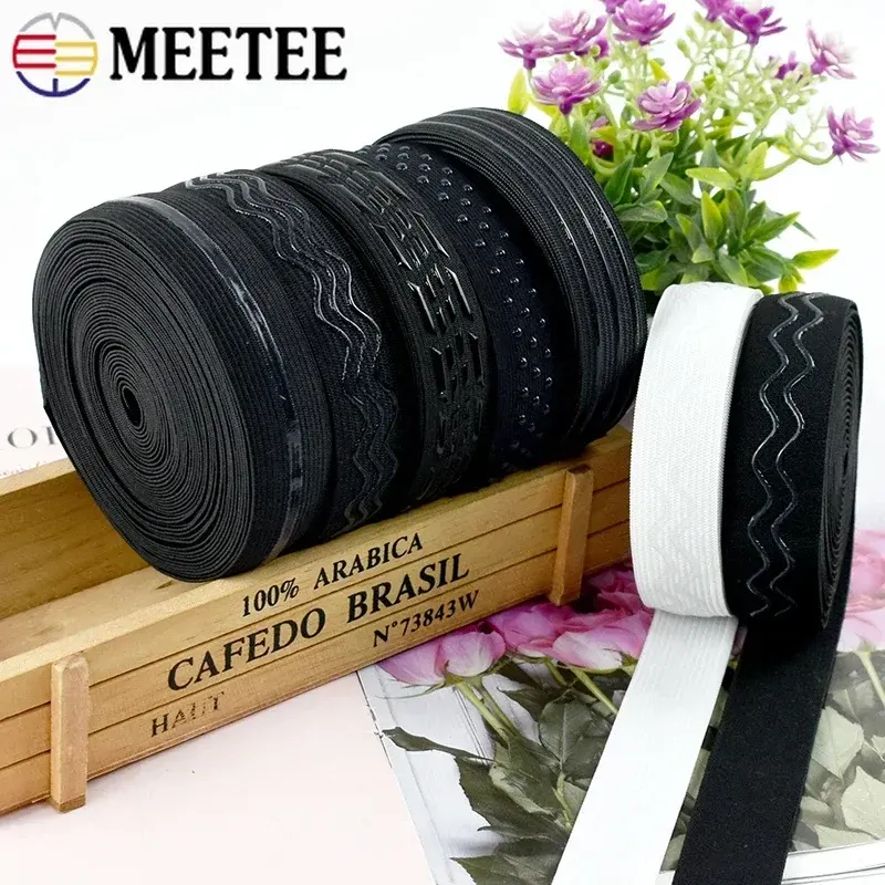 2/5Meters Silicone Elastic Band for Sewing Bra Strap Non-slip Rubber Bands Underware Strech Ribbon Garment Belts DIY Material