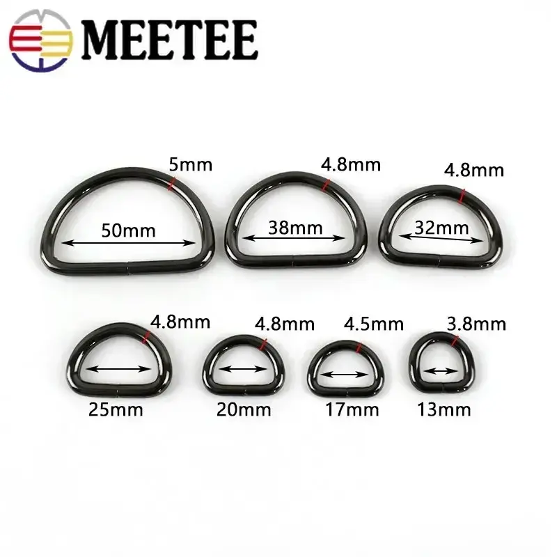 10Pcs 13-50mm Metal Strap Buckles for Bag Backpack Belt O D Ring Buckle Webbing Dog Collar Loop Clasp DIY Leather Accessories