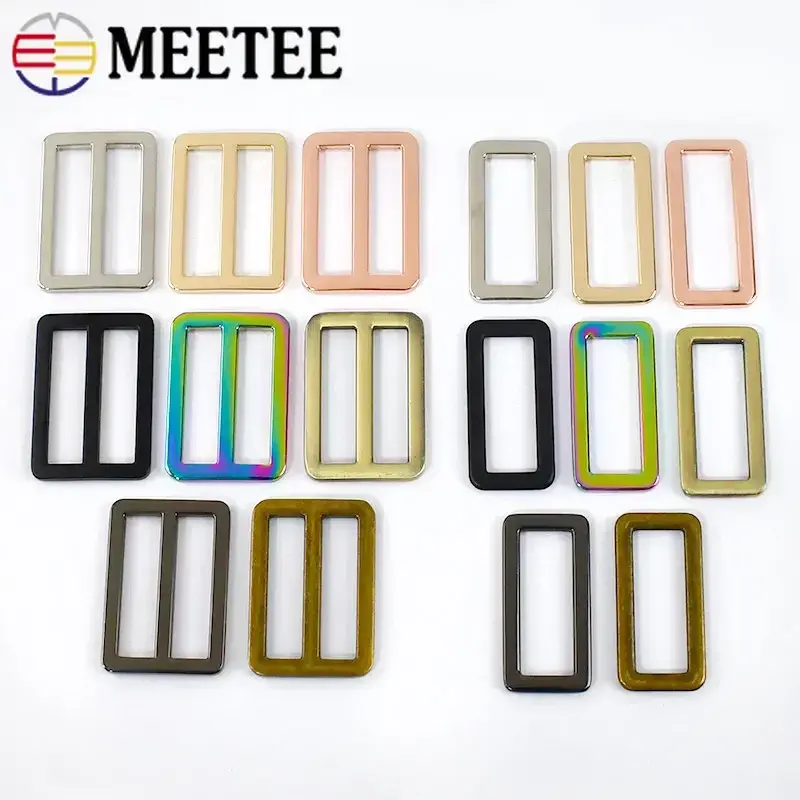 5/10Pcs 20-50mm Metal Ring Buckles for Bag Strap Tri Glide Slider Clasp Webbing Dog Belt Adjuster Hooks DIY Hardware Accessories
