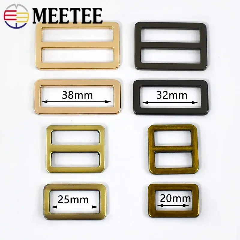 5/10Pcs 20-50mm Metal Ring Buckles for Bag Strap Tri Glide Slider Clasp Webbing Dog Belt Adjuster Hooks DIY Hardware Accessories