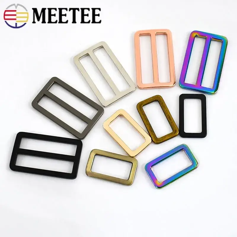 5/10Pcs 20-50mm Metal Ring Buckles for Bag Strap Tri Glide Slider Clasp Webbing Dog Belt Adjuster Hooks DIY Hardware Accessories