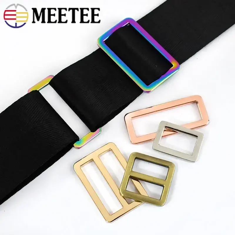 5/10Pcs 20-50mm Metal Ring Buckles for Bag Strap Tri Glide Slider Clasp Webbing Dog Belt Adjuster Hooks DIY Hardware Accessories