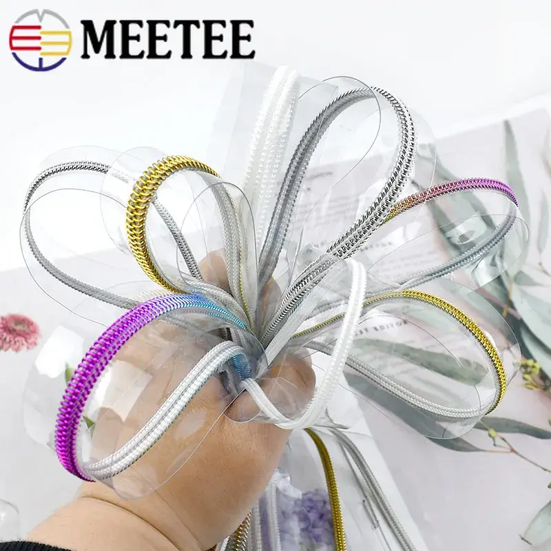 1/2/3/5M 3# 5# PVC Zipper Tape for Sewing Bag Pencilcase Decor Nylon Zippers Shoes Clothing Zip Repair Kit DIY Accessories