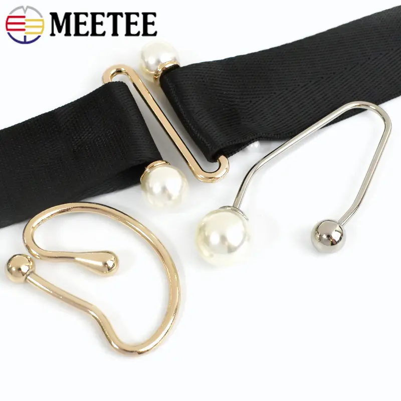 Meetee 2/5/10Pcs Metal Buckle U-shaped Detachable Dress Shirt Collar Decorative Clasp Irregular Spiral Button Clothing Accessory