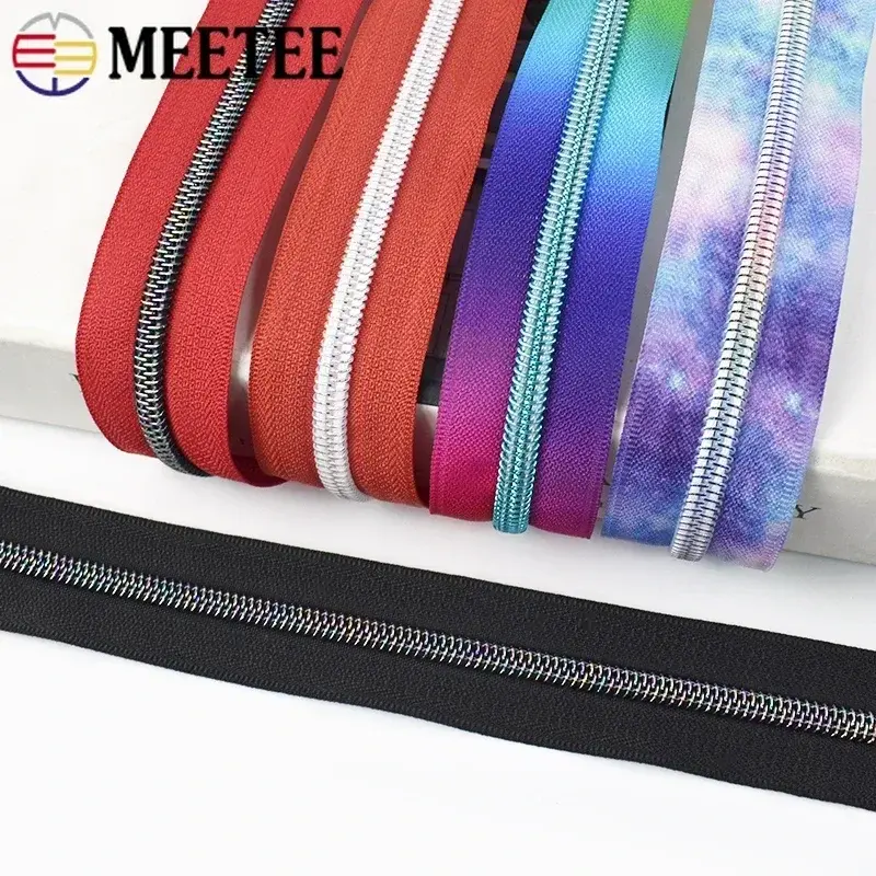 1-20Meters 5# Zippers Tape For Nylon Bag Pocket Coil Zipper Jacket Shoes Plastic Zips Repair Kits DIY Garment Sewing Accessories