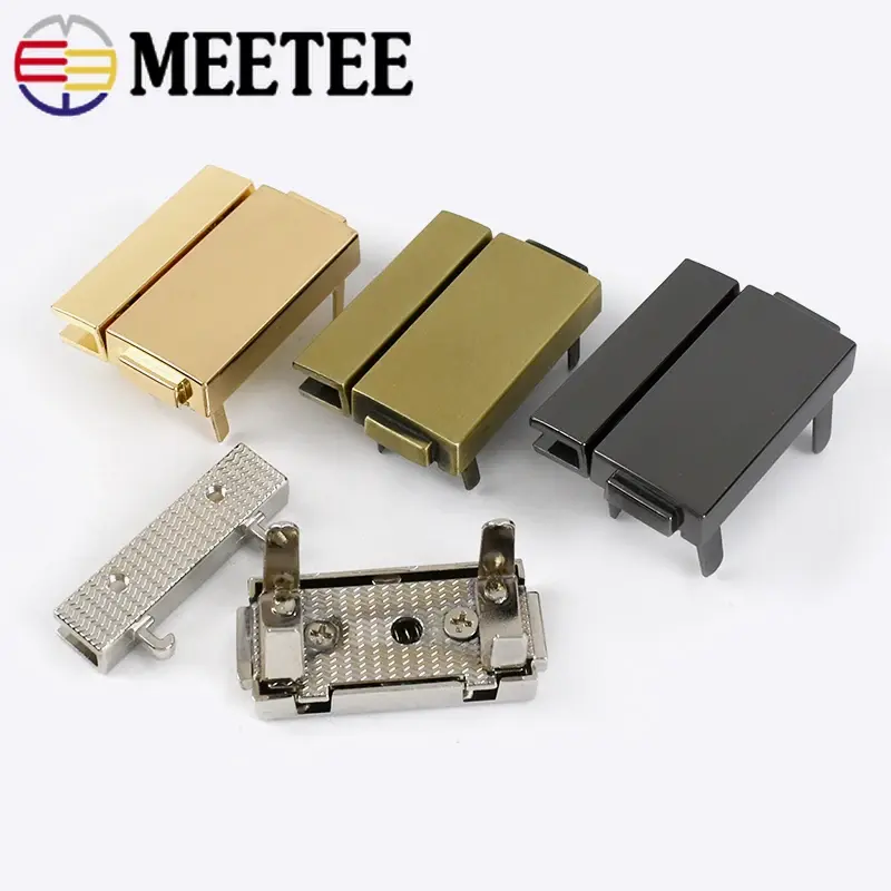 1/2/4Pcs Meetee 38x29mm Metal Bag Locks Spring Snap Buckles Women Handbag Decorative Closure Clasps DIY Hardware Accessories