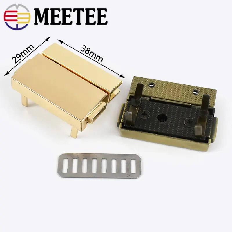 1/2/4Pcs Meetee 38x29mm Metal Bag Locks Spring Snap Buckles Women Handbag Decorative Closure Clasps DIY Hardware Accessories