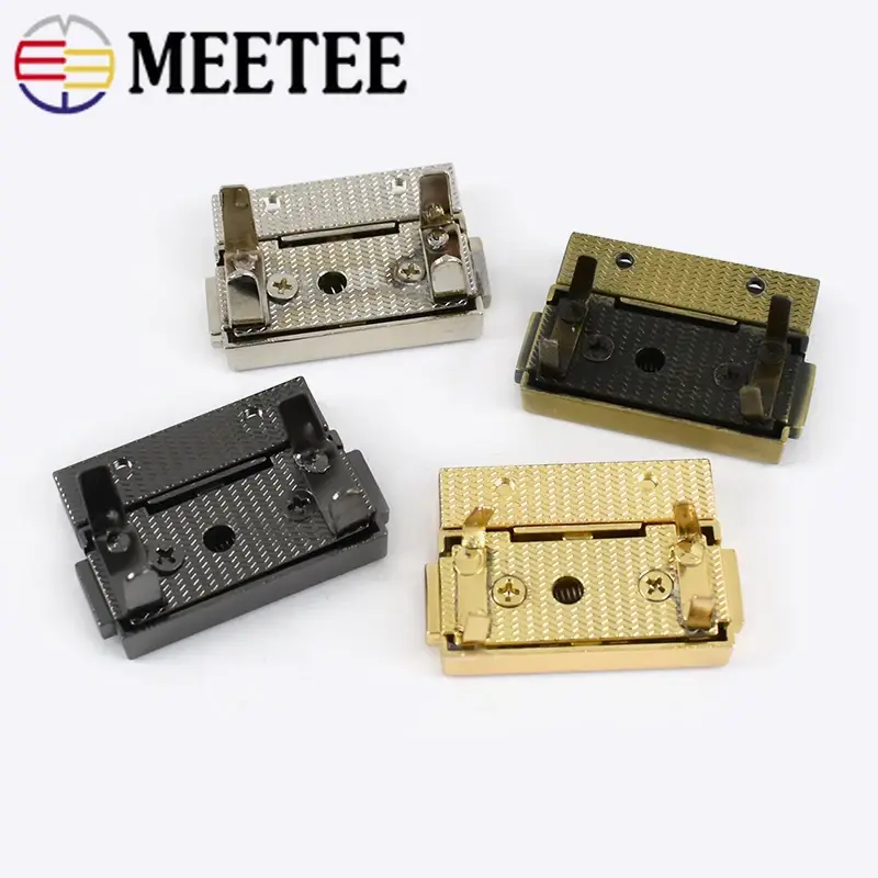 1/2/4Pcs Meetee 38x29mm Metal Bag Locks Spring Snap Buckles Women Handbag Decorative Closure Clasps DIY Hardware Accessories