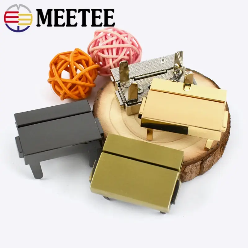 1/2/4Pcs Meetee 38x29mm Metal Bag Locks Spring Snap Buckles Women Handbag Decorative Closure Clasps DIY Hardware Accessories