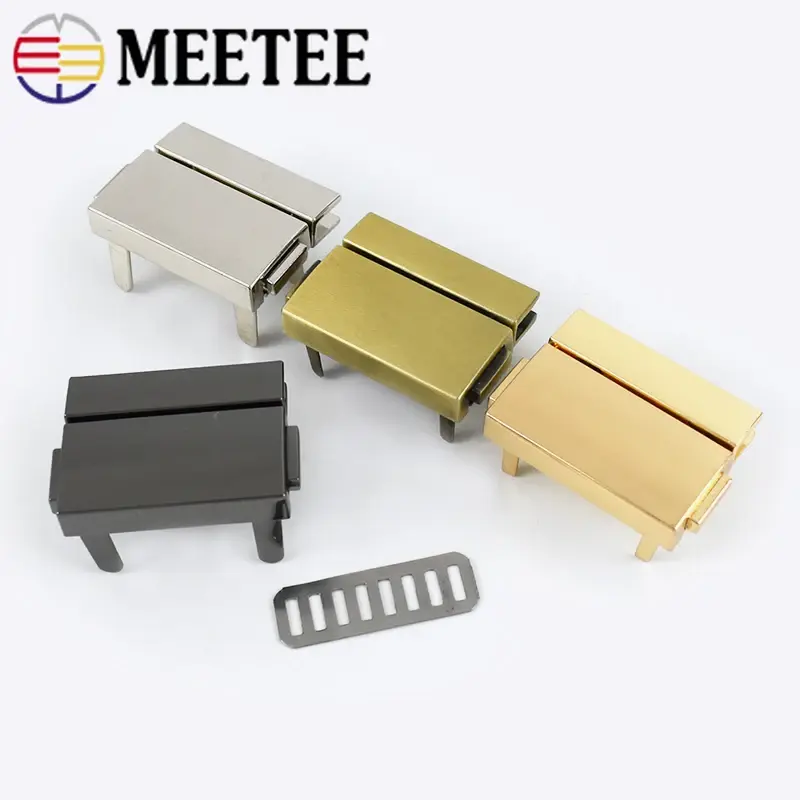 1/2/4Pcs Meetee 38x29mm Metal Bag Locks Spring Snap Buckles Women Handbag Decorative Closure Clasps DIY Hardware Accessories