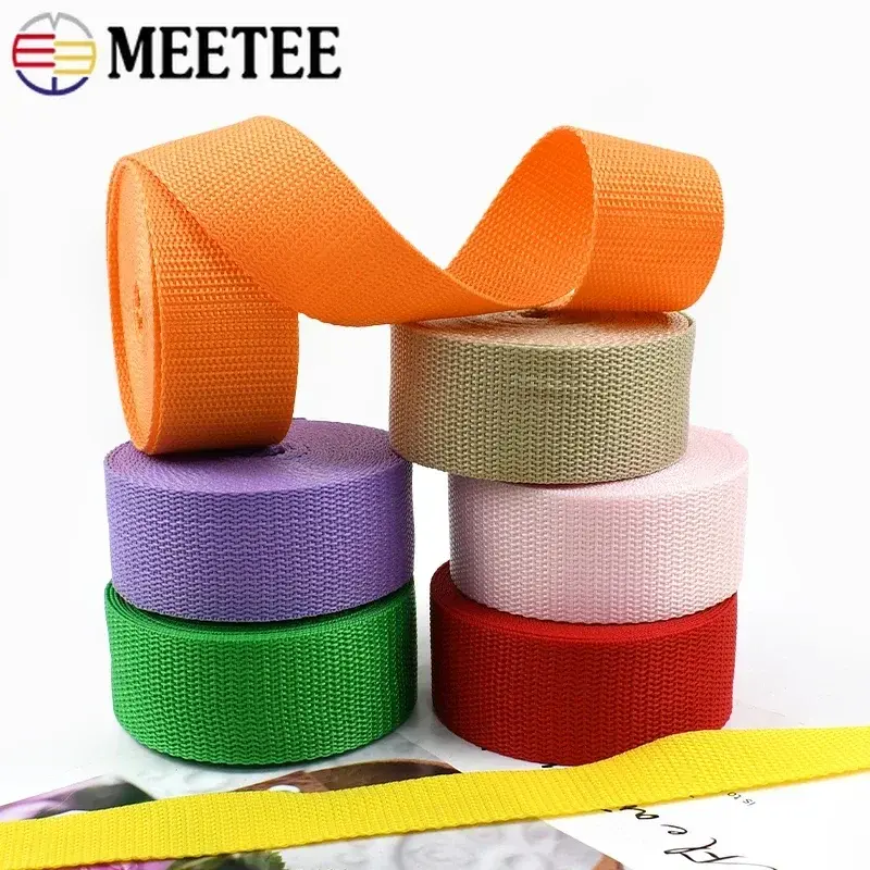 Meetee 10M PP Polypropylene Webbing 20-50mm Shoulder Bag Strap Nylon Ribbon Band Safety Belt Decor Lace Sewing Bias Accessories