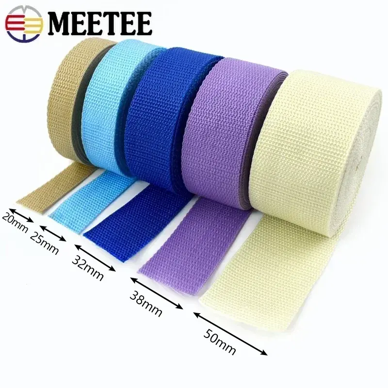 Meetee 10M PP Polypropylene Webbing 20-50mm Shoulder Bag Strap Nylon Ribbon Band Safety Belt Decor Lace Sewing Bias Accessories