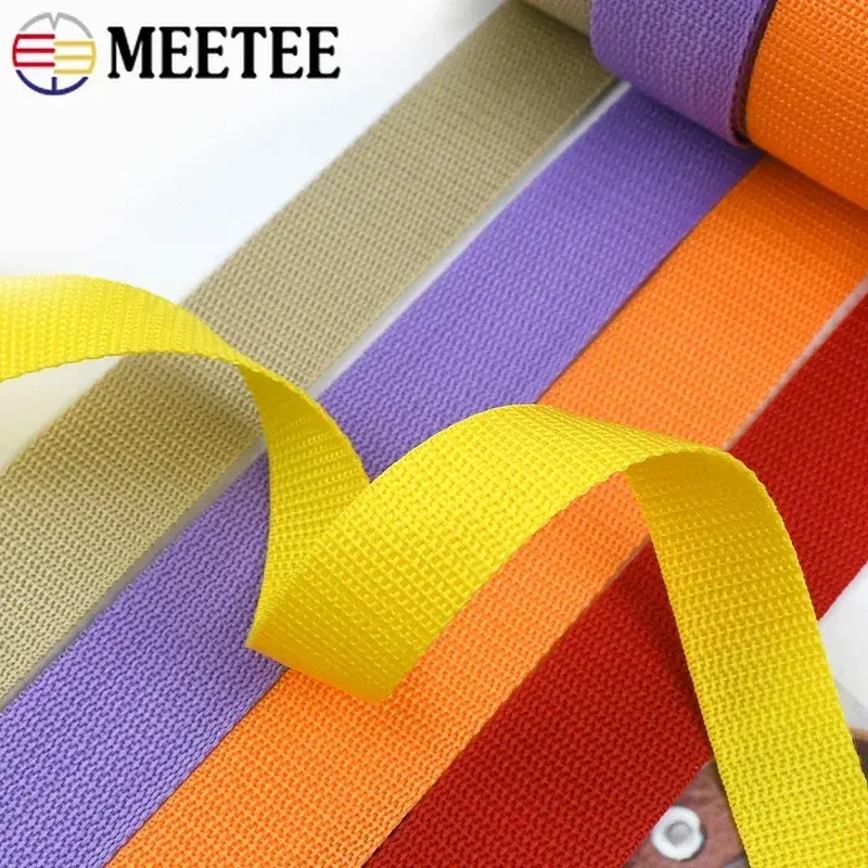 Meetee 10M PP Polypropylene Webbing 20-50mm Shoulder Bag Strap Nylon Ribbon Band Safety Belt Decor Lace Sewing Bias Accessories