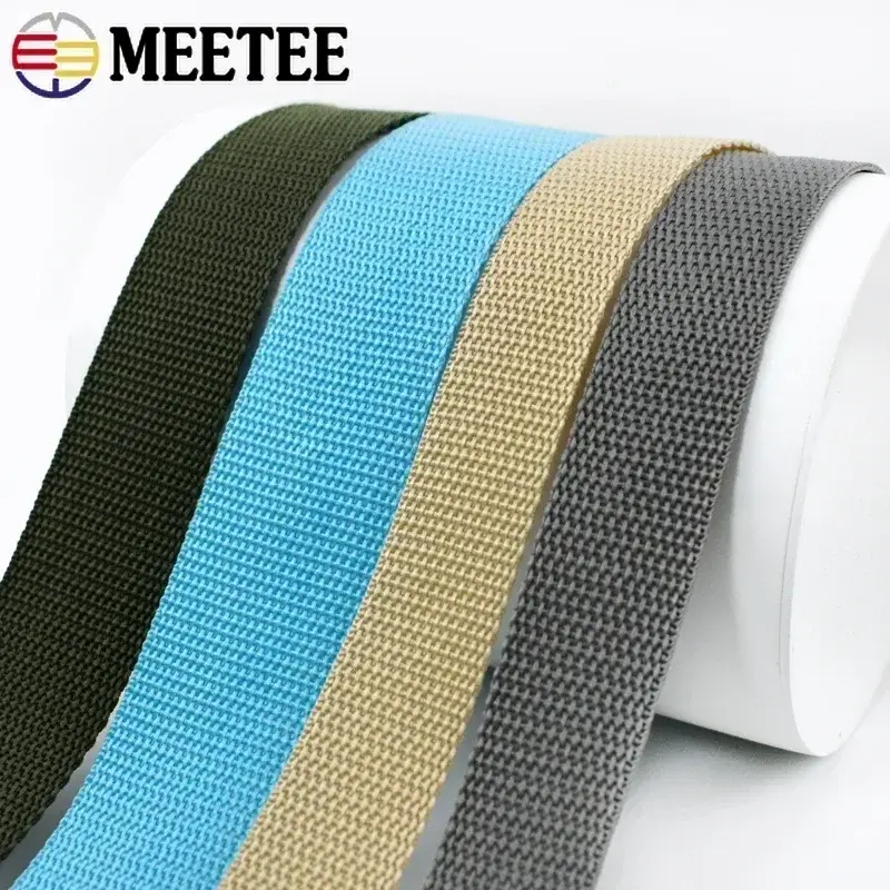 Meetee 10M PP Polypropylene Webbing 20-50mm Shoulder Bag Strap Nylon Ribbon Band Safety Belt Decor Lace Sewing Bias Accessories