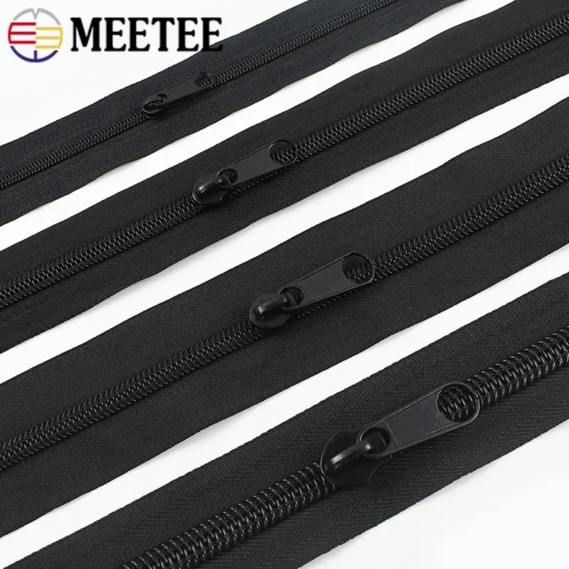 1-5M 3#5#8#10# Nylon Zippers By Meter With Zipper Sliders Plastic Coil Zips Bags Clothes Zip Repair Kits DIY Sewing Accessories