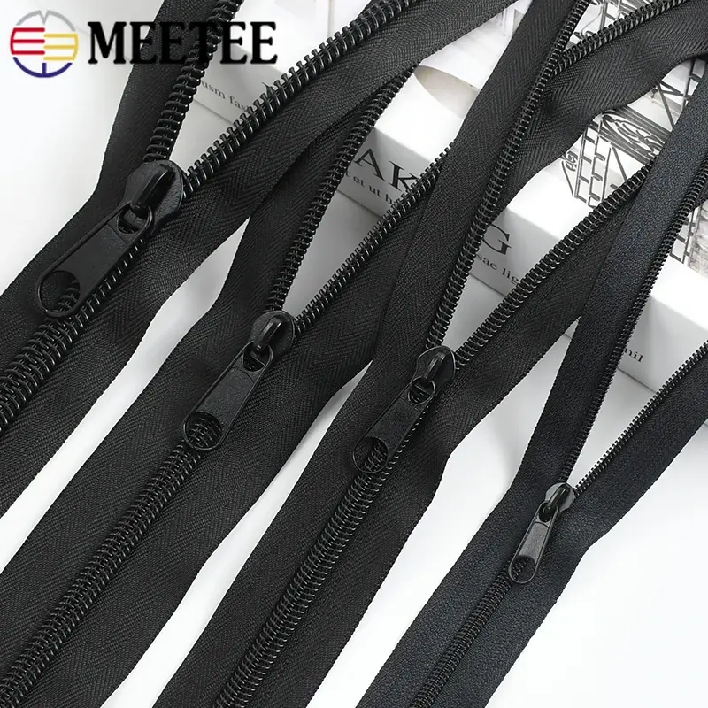 1-5M 3#5#8#10# Nylon Zippers By Meter With Zipper Sliders Plastic Coil Zips Bags Clothes Zip Repair Kits DIY Sewing Accessories