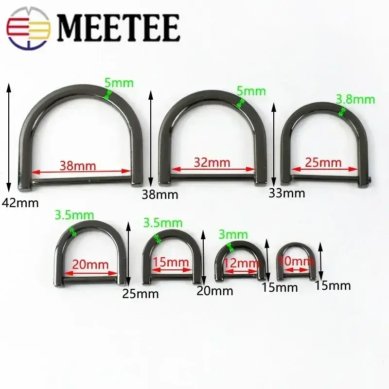 5/10Pcs Metal D Ring Buckle 10-38mm Detachable Screw Clasp Bags Strap Hang Hook Belt Keyring Connection Buckles DIY Accessories