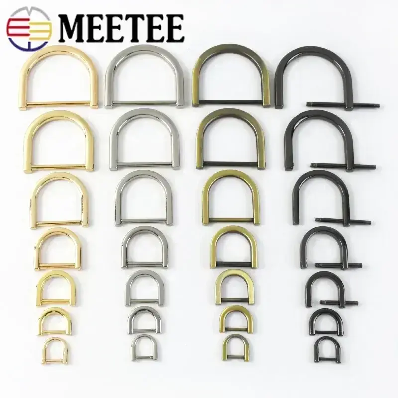 5/10Pcs Metal D Ring Buckle 10-38mm Detachable Screw Clasp Bags Strap Hang Hook Belt Keyring Connection Buckles DIY Accessories