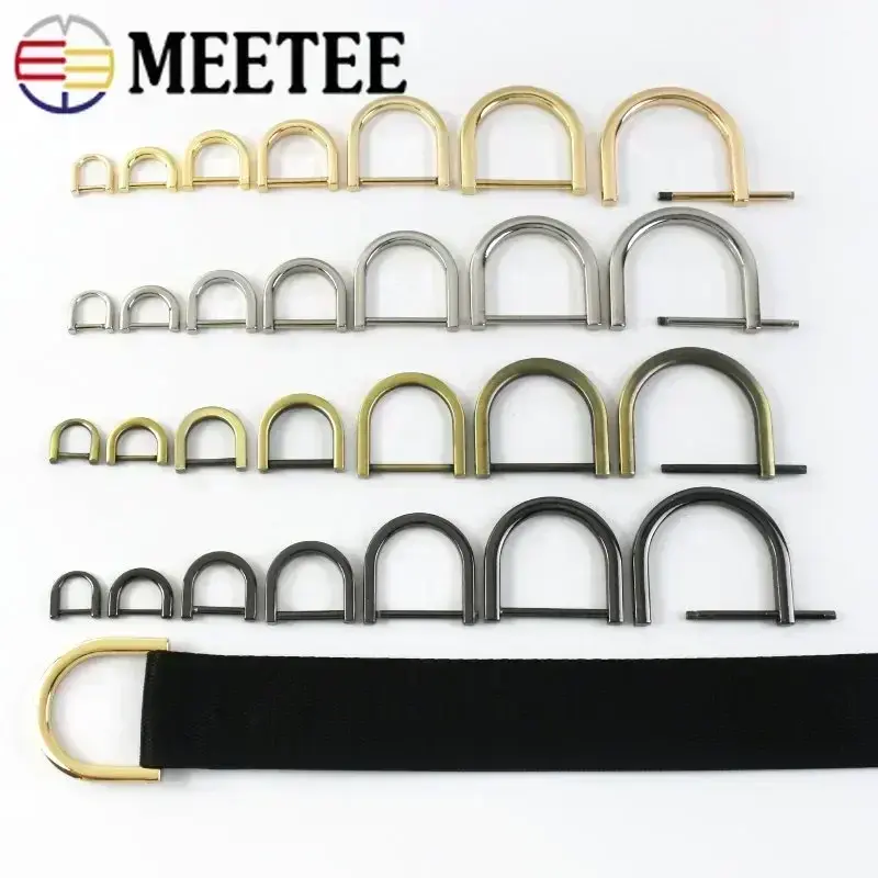 5/10Pcs Metal D Ring Buckle 10-38mm Detachable Screw Clasp Bags Strap Hang Hook Belt Keyring Connection Buckles DIY Accessories