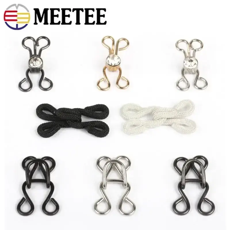 30/50Sets Metal Invisible Button For Underwear Skirt Coat Adjust Buckles Collar Hook Garment Pants Clasp DIY Sewing Accessories