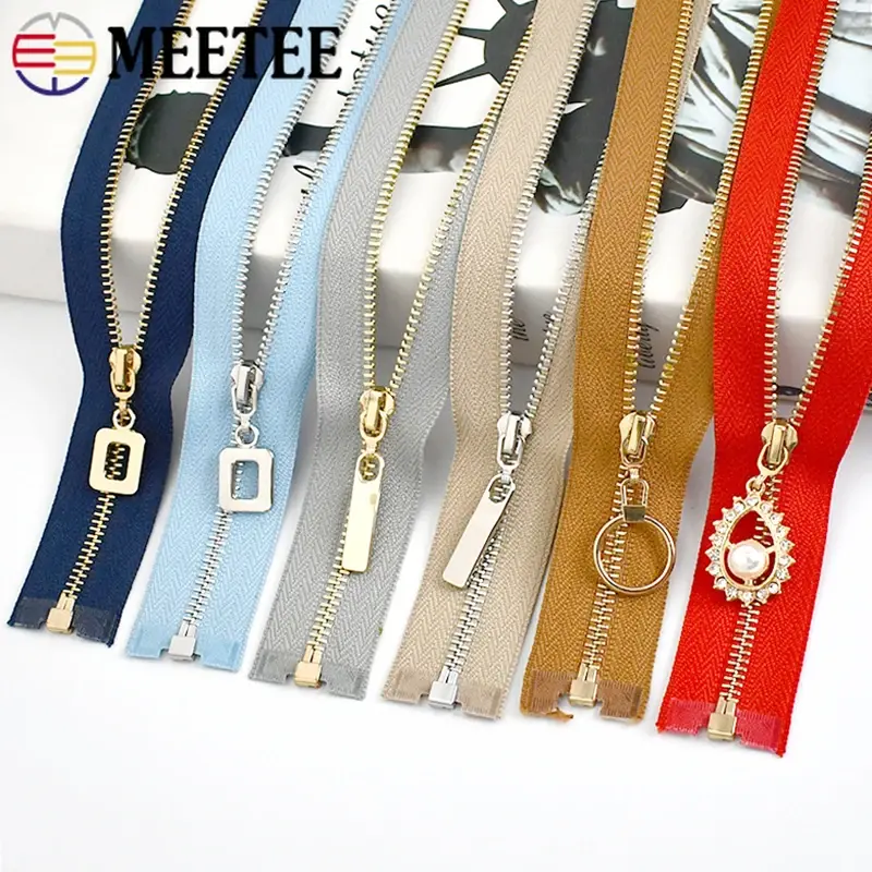 2Pcs 3# Metal Zippers for Sewing 40/50/60/70cm Open-end Bag Zipper Jeans Jacket Clothing Zip Repair Kit DIY Garments Accessories