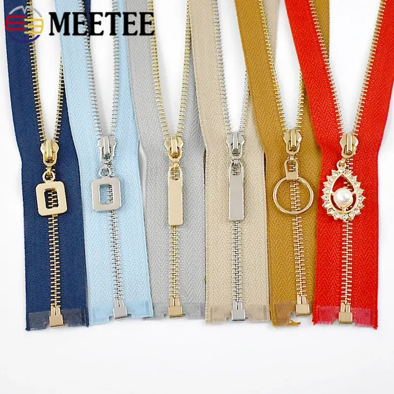 2Pcs 3# Metal Zippers for Sewing 40/50/60/70cm Open-end Bag Zipper Jeans Jacket Clothing Zip Repair Kit DIY Garments Accessories