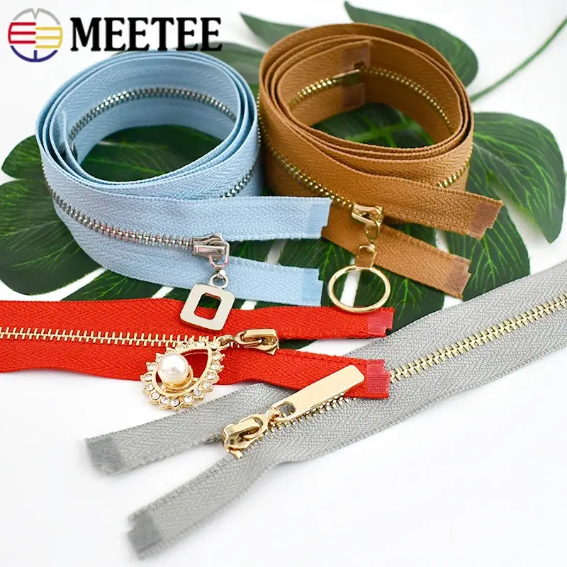2Pcs 3# Metal Zippers for Sewing 40/50/60/70cm Open-end Bag Zipper Jeans Jacket Clothing Zip Repair Kit DIY Garments Accessories