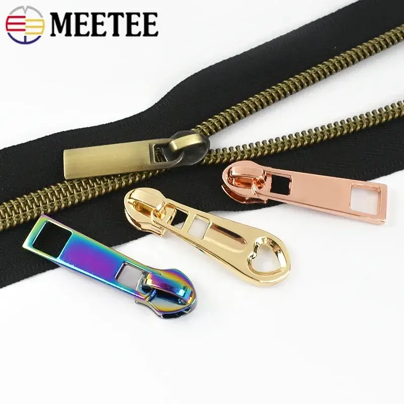 Meetee 10-20Pcs 5# Nylon Zippers Slider for Sewing Zips Clothes Coat Zipper Puller Head Bag Purse Zip Repair Kit DIY Accessories