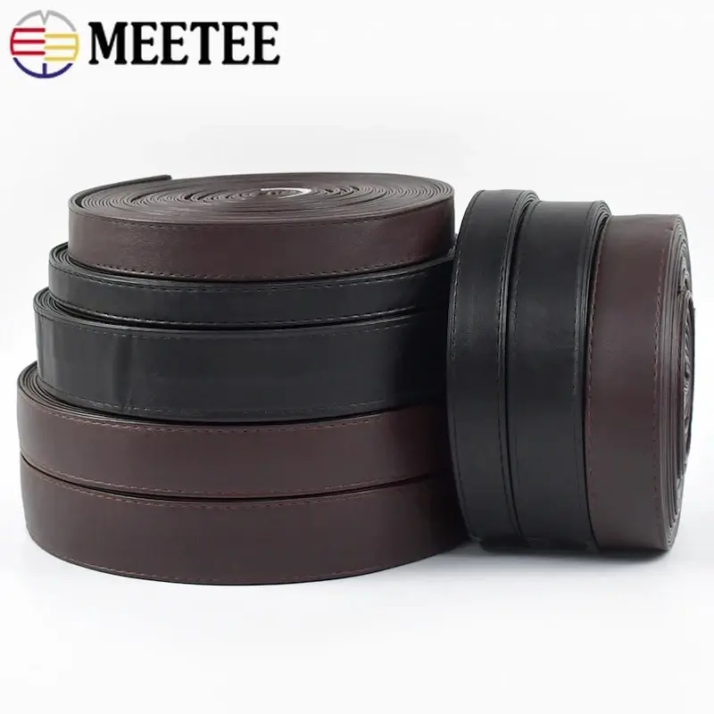 5/10M 10-30mm PU Leather Cords Rope Webbing Bag Strap Garment Necklace Decoration Ribbon Tape DIY Sewing Accessories