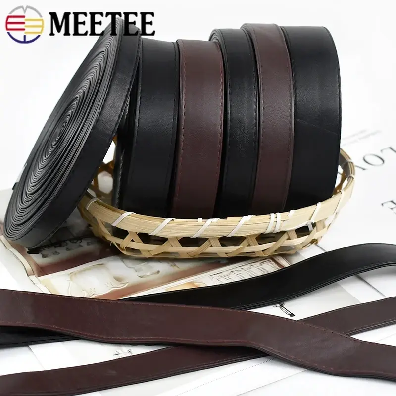 5/10M 10-30mm PU Leather Cords Rope Webbing Bag Strap Garment Necklace Decoration Ribbon Tape DIY Sewing Accessories