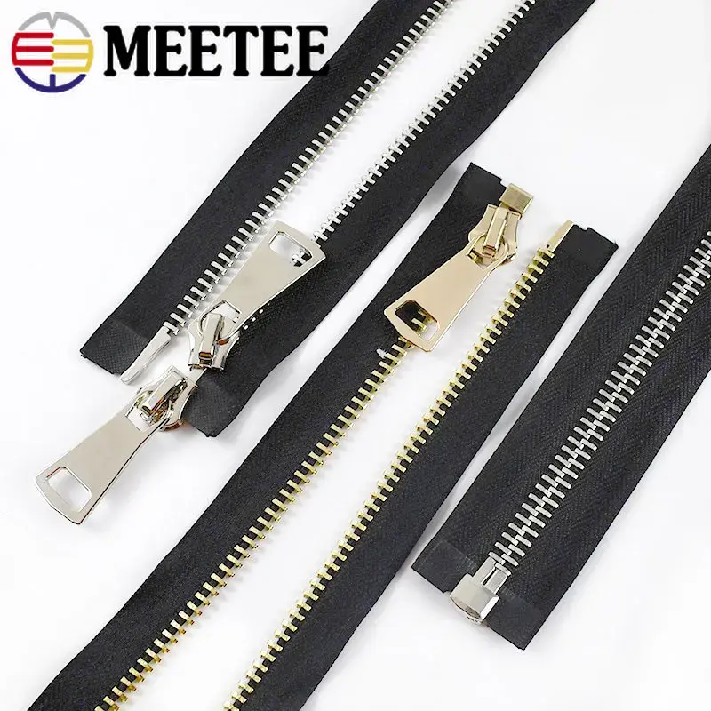 1Pc 10# 70-120cm Metal Zippers for Sewing Open-End Auto Lock Zippers Bag Pocket Zip Repair Kit DIY Garments Accessories
