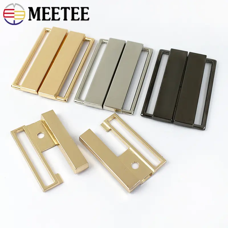 Meetee 1/2/4/5Pcs 40/50mm Coat Belt Buckle Girdle Adjust Clasp Women Cummerbunds Hook Garment Decorative Combination Buckles