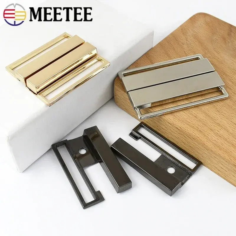 Meetee 1/2/4/5Pcs 40/50mm Coat Belt Buckle Girdle Adjust Clasp Women Cummerbunds Hook Garment Decorative Combination Buckles