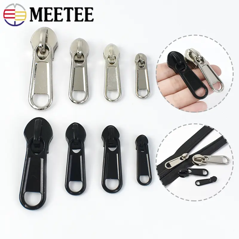 3# 5# 8# 10# 10M Black Nylon Coil Zippers 10Pcs Zipper Sliders For Sewing Clothes Zips Head Closure Zip Repair Kit DIY Accessory