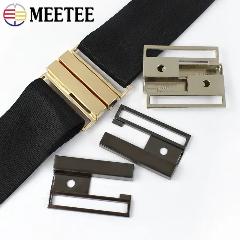 Meetee 1/2/4/5Pcs 40/50mm Coat Belt Buckle Girdle Adjust Clasp Women Cummerbunds Hook Garment Decorative Combination Buckles