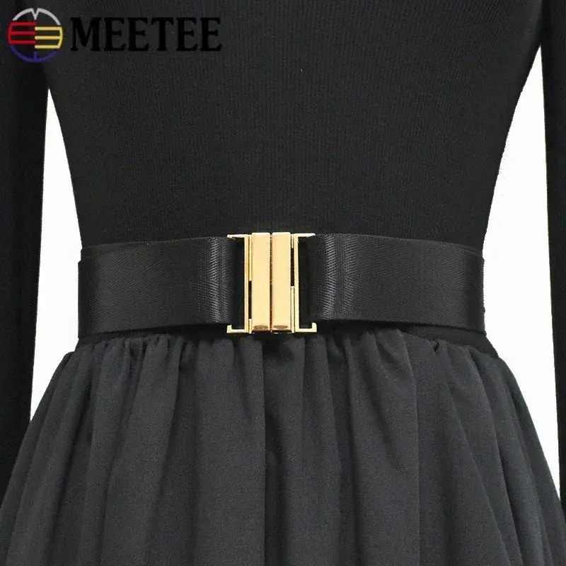 Meetee 1/2/4/5Pcs 40/50mm Coat Belt Buckle Girdle Adjust Clasp Women Cummerbunds Hook Garment Decorative Combination Buckles